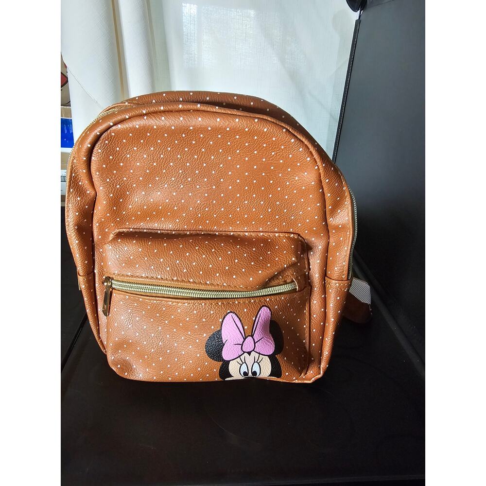 Fast Forward Disney Minnie Mouse Polka Dots Backpack Purse Brown NWT